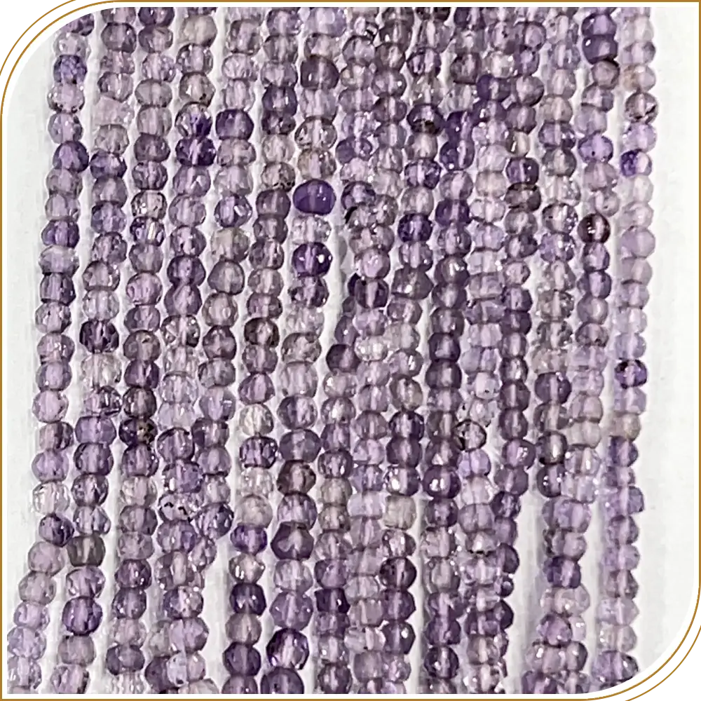 AAA Natural Light Pink Amethyst Quartz Loose Gemstone Faceted Rondelle Beads – Elegant 4mm Beads for Delicate Pieces – 14 Inches Strand