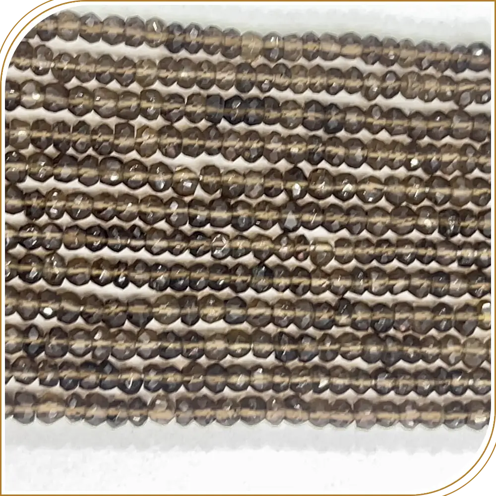 AAA Natural Smokey Quartz Loose Gemstone Faceted Rondelle Beads – Deep, Mysterious 4mm Beads for Unique Creations – 14 Inches Strand