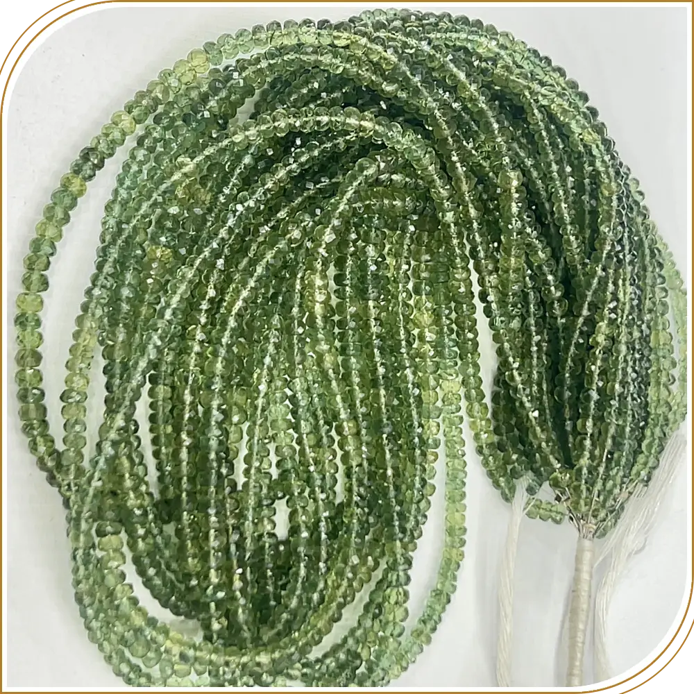 AAA Natural Green Apatite Loose Gemstone Faceted Rondelle Beads Size 4-5mm 14 Inches Strand, Elegant And Versatile Gemstones For Beautiful Jewelry Pieces