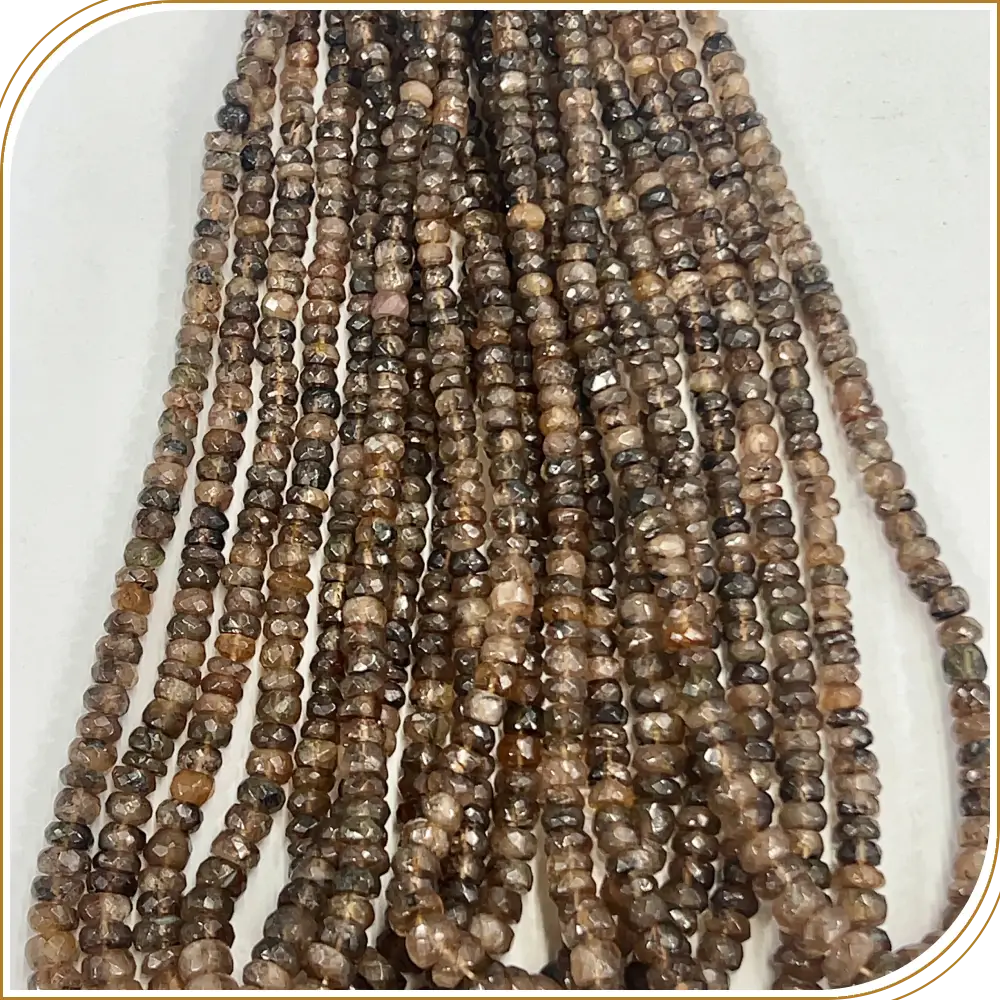 AAA Natural Andalusite Loose Gemstone Faceted Rondelle Beads Size 5-7mm 14 Inches Strand, Stunning Multicolor Stones That Add Depth And Character