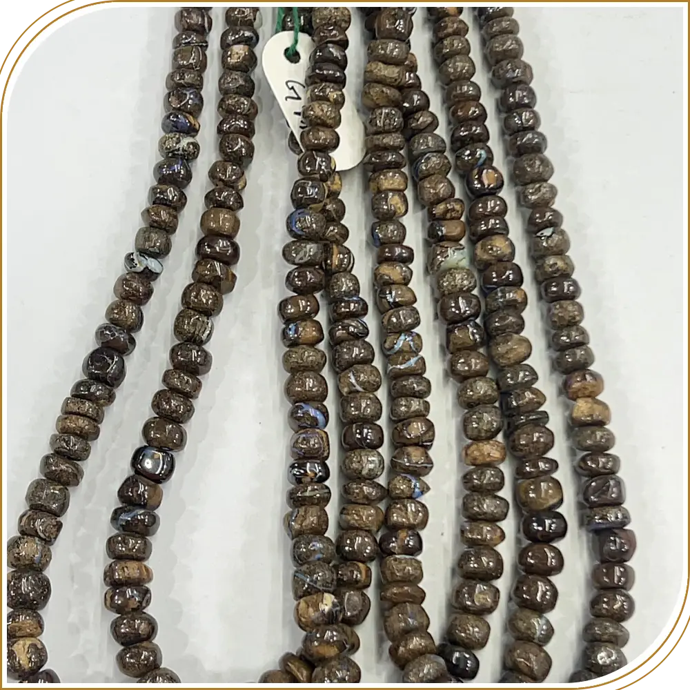 AAA Natural Koroite Boulder Opal Loose Gemstone Smooth Rondelle Beads Size 7-10mm 14 Inches Strand, Vibrant Opal Stones With Colorful Patterns