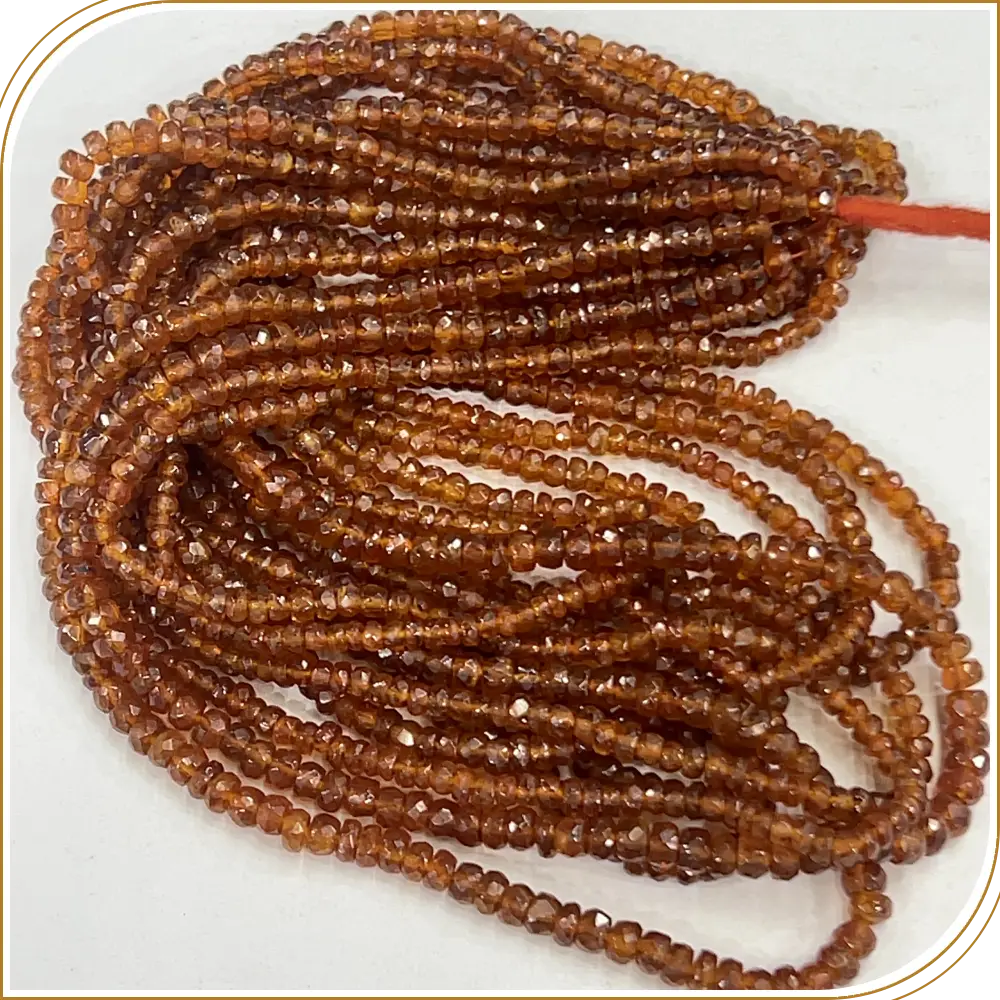 AAA Natural Orange Kyanite Loose Gemstone Faceted Rondelle Beads Size 4mm 14 Inches Strand, Vibrant Orange Stones That Add A Bright Pop Of Color