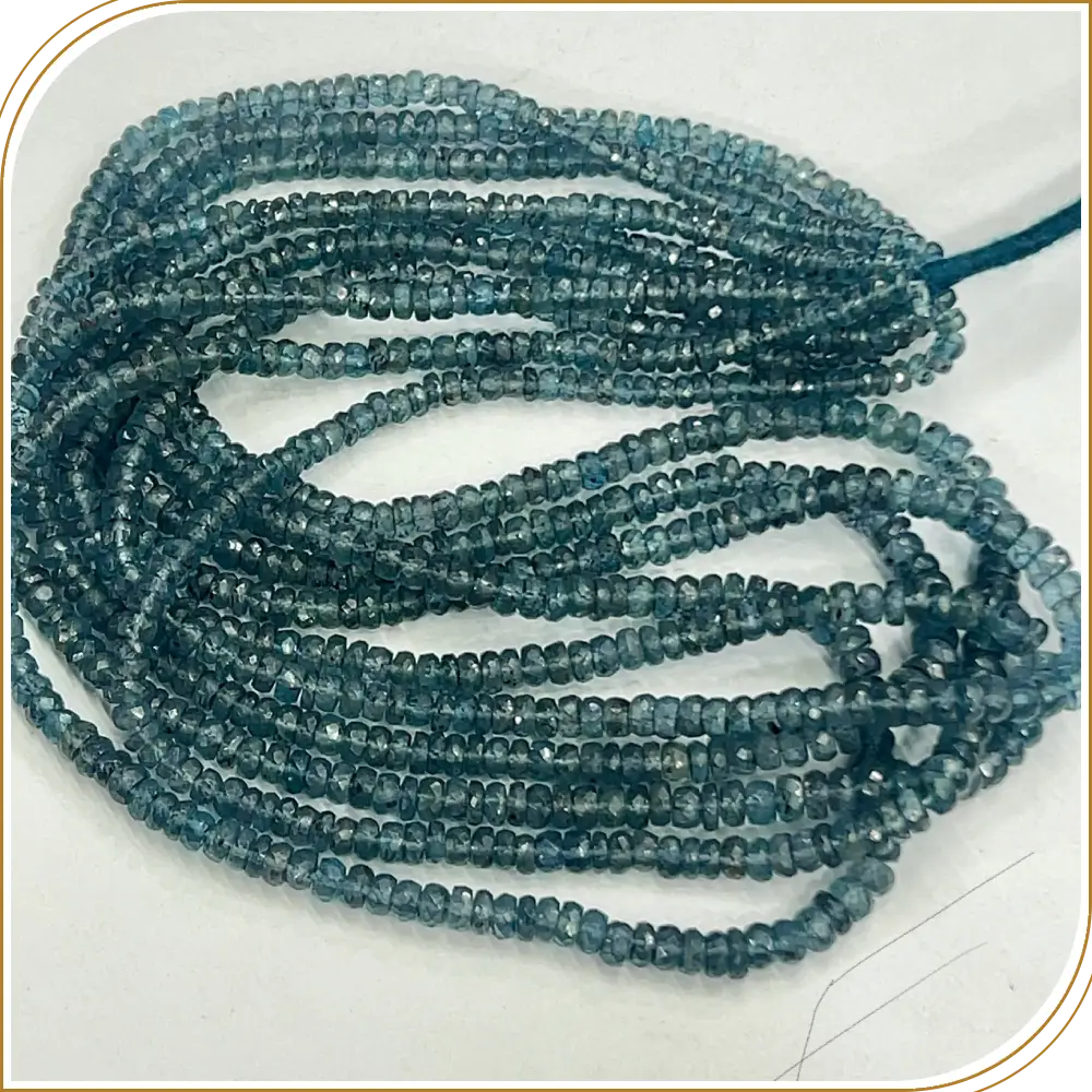 AAA Natural Blue Indicolite Kyanite Loose Gemstone Faceted Rondelle Beads Size 4-5mm 14 Inches Strand, A Gorgeous Blue Stone With A Mystical Vibe