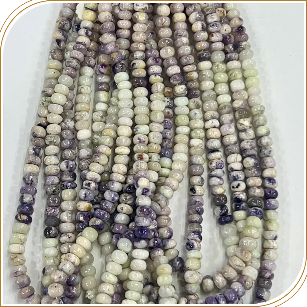 AAA Natural Shaded Tiffany Loose Gemstone Smooth Rondelle Beads Size 7mm 14 Inches Strand, Colorful Stones That Add A Unique Touch To Any Design