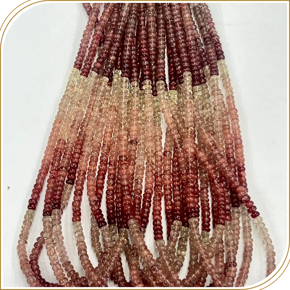 AAA Natural Red Andesine Loose Gemstone Smooth Rondelle Beads Size 4.5mm 14 Inches Strand, A Rich Red Gemstone That Adds Warmth To Any Creation