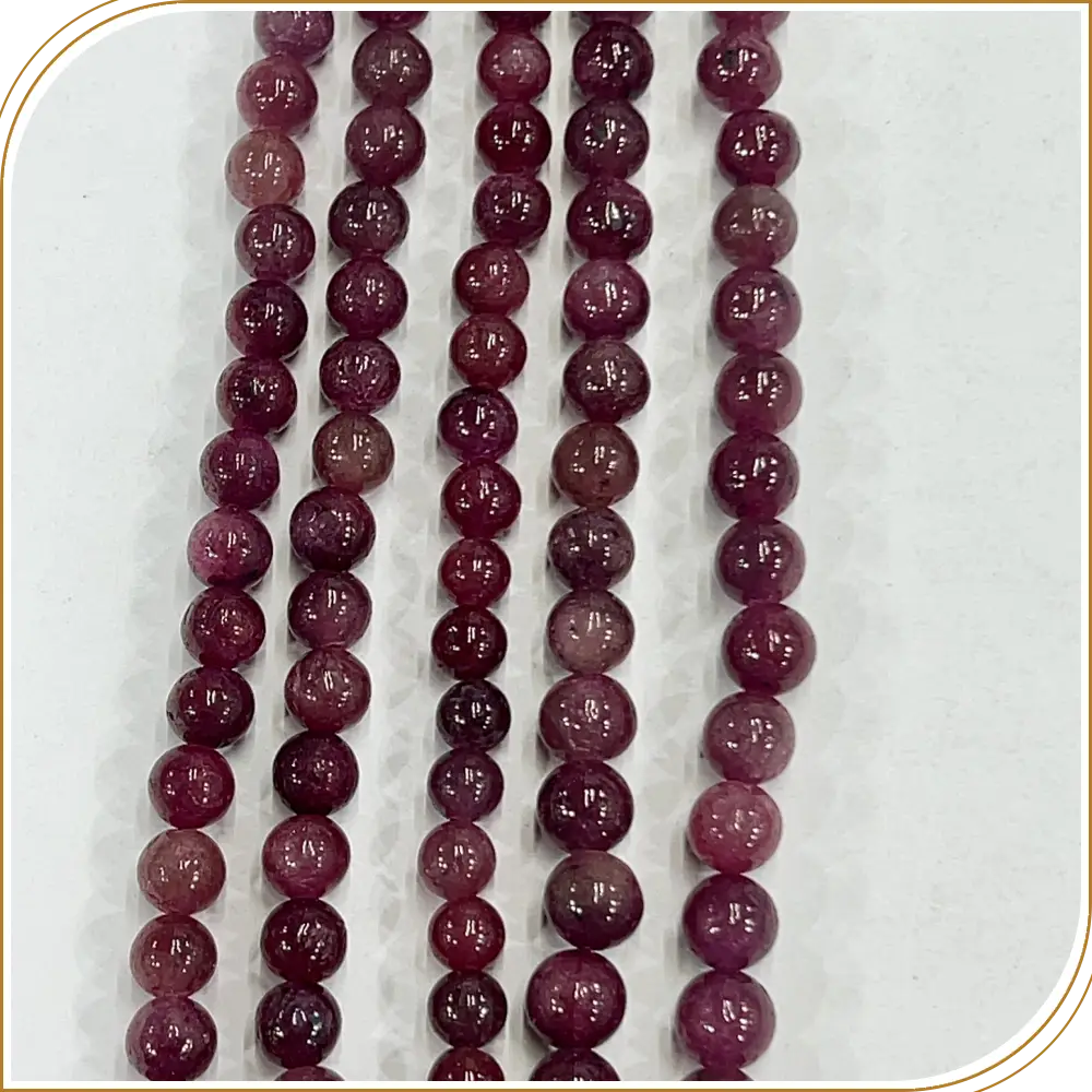 AAA Natural African Red Ruby Loose Gemstone Smooth Round Ball Beads Size 7-8mm 14 Inches Strand, Rich Red Stones That Create A Bold Statement