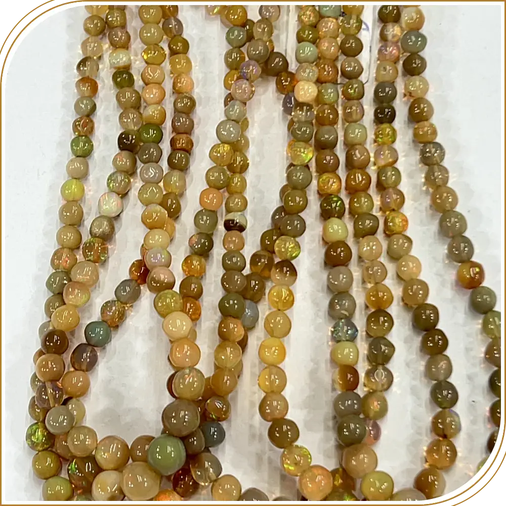 AAA Natural Yellow Ethiopian Opal Loose Gemstone Smooth Round Ball Shape Beads Size 4-7mm 14 Inches Strand, Bright And Warm Yellow Stones To Add Cheer To Your Designs