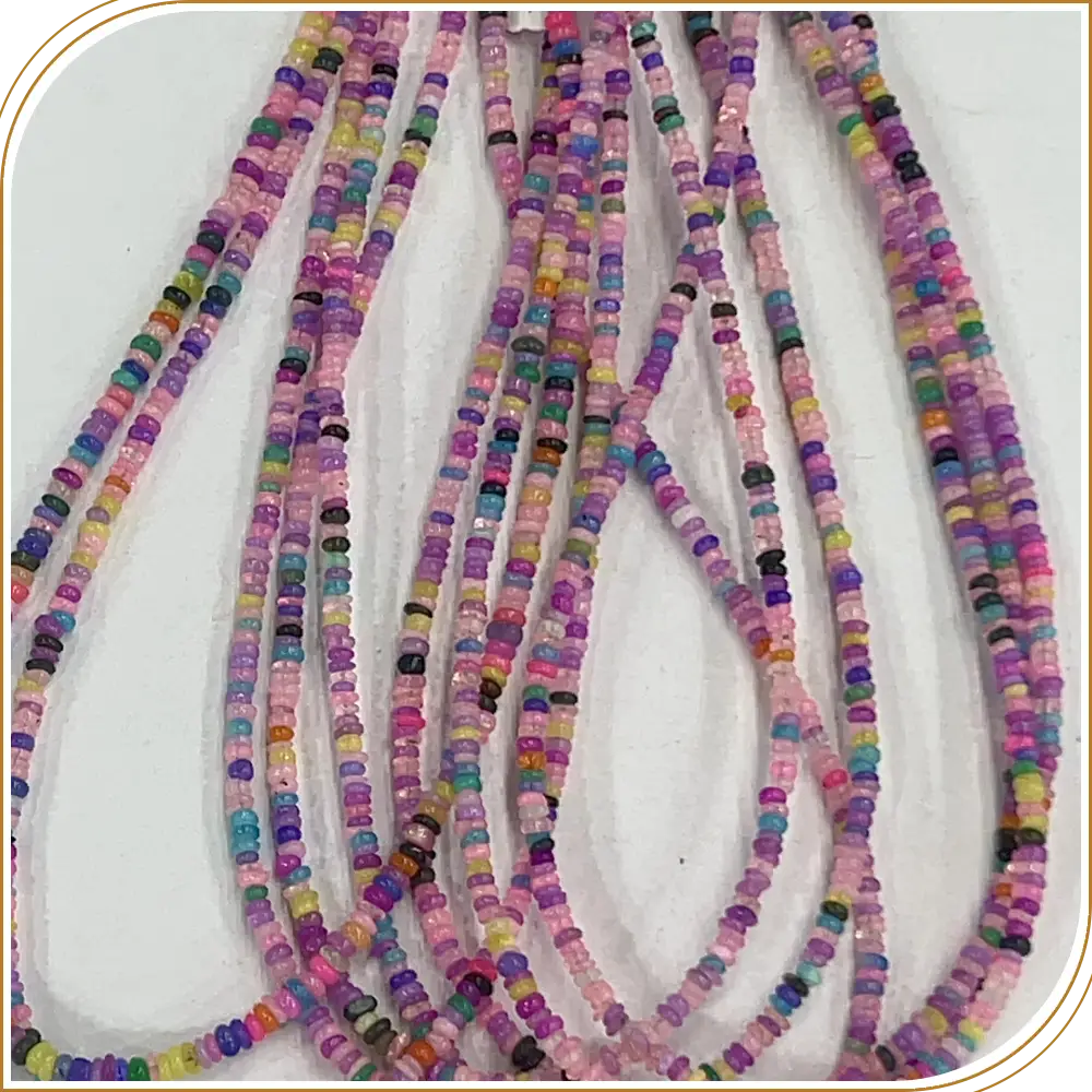 AAA Natural Multi Dyed Pink Ethiopian Opal Loose Gemstone Smooth Rondelle Shape Beads Size 3mm Approx. 14 Inches Strand, Lovely Pink Stones For Sweet Jewelry Designs
