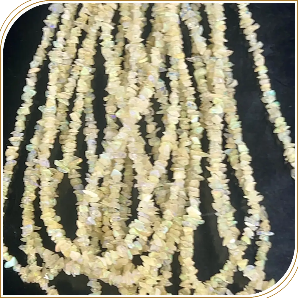 AAA Natural White Ethiopian Opal Loose Gemstone Smooth Uncut Chips Shape Beads Size 4mm Approx. 14 Inches Strand, Raw And Beautiful Uncut Ethiopian Opal Chips