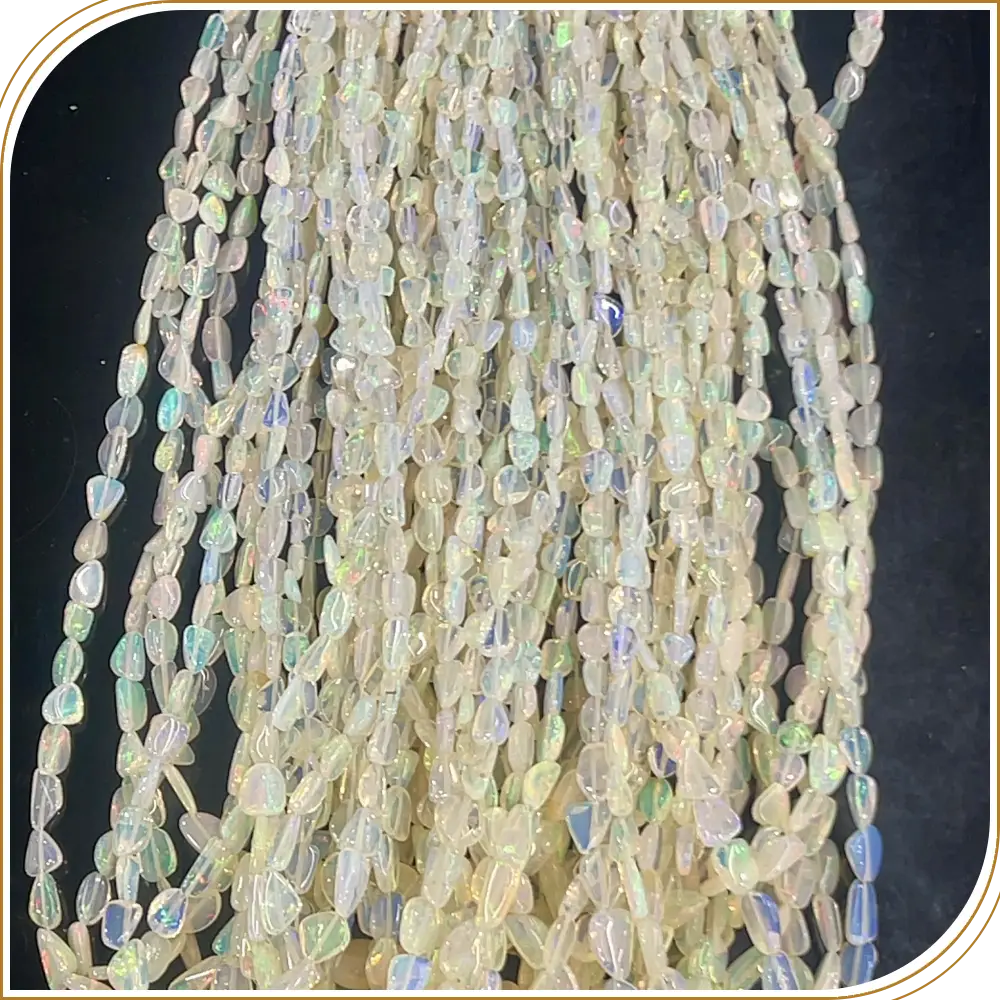 AAA Natural White Ethiopian Opal Loose Gemstone Smooth Nuggets Shape Beads Size 4x5mm to 6x9mm Approx. 14 Inches Strand, Earthy Nuggets That Add Natural Texture To Your Jewelry