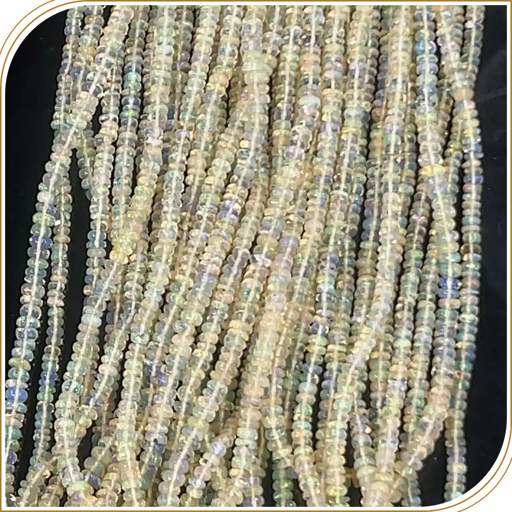 AAA Natural Light Yellow Ethiopian Opal Loose Gemstone Smooth Rondelle Shape Beads Size 3mm Approx. 14 Inches Strand, Elegant Yellow Stones For Delicate Jewelry Designs