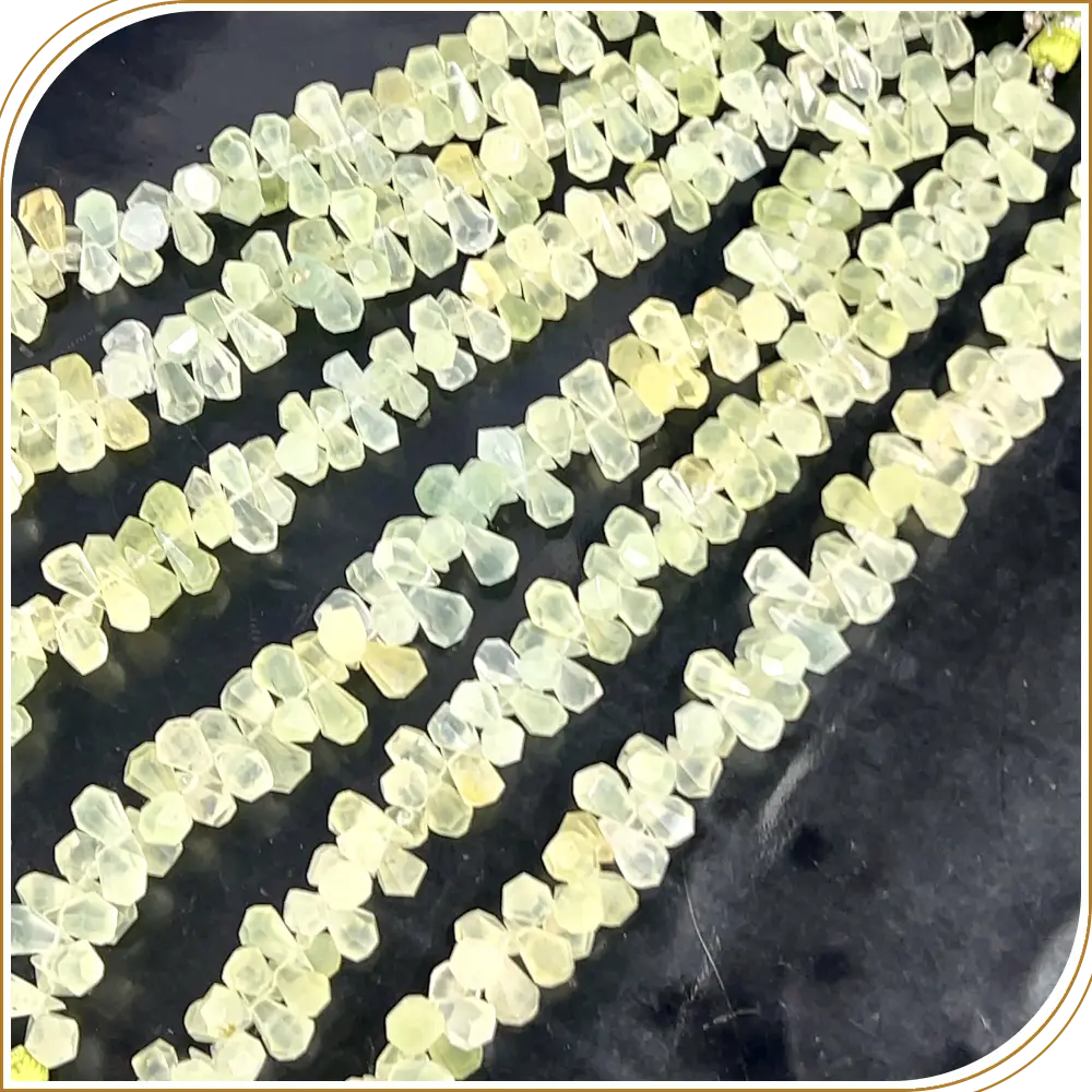 AAA Natural Shaded Prehnite Gemstone Step Cut Briolette Teardrops 8 Inches Strand, Subtle and Stunning Hues