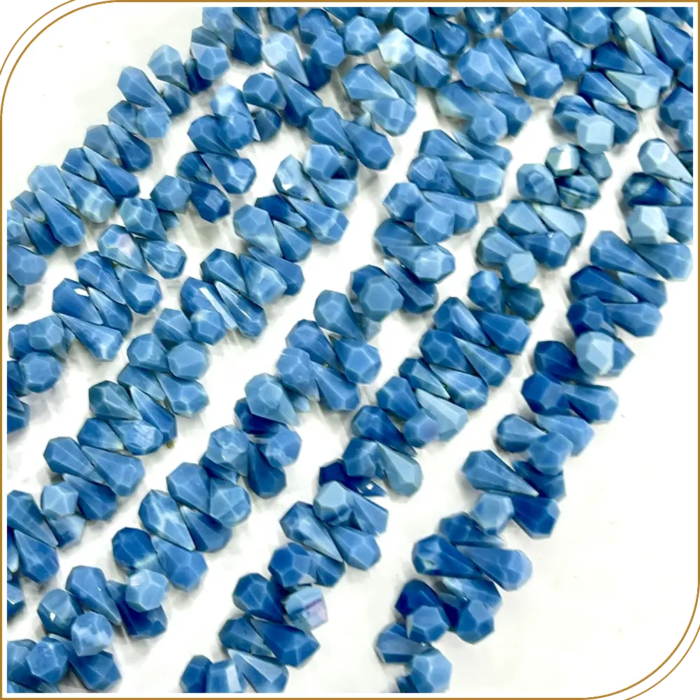 AAA Natural Blue Opal Gemstone Step Cut Briolette Teardrops 8 Inches Strand, A Mesmerizing Aura
