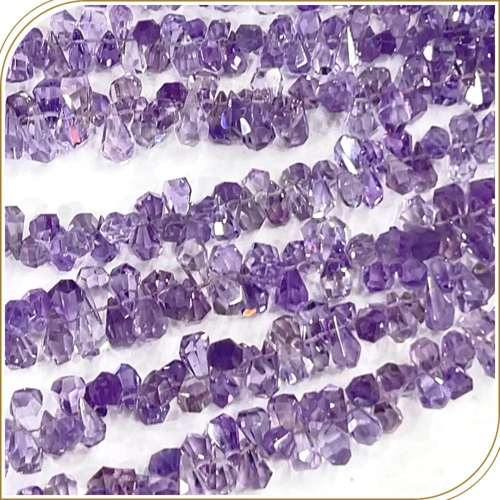 AAA Natural Pink Amethyst Gemstone Step Cut Briolette Teardrops 8 Inches Strand, A Stunning Touch of Elegance