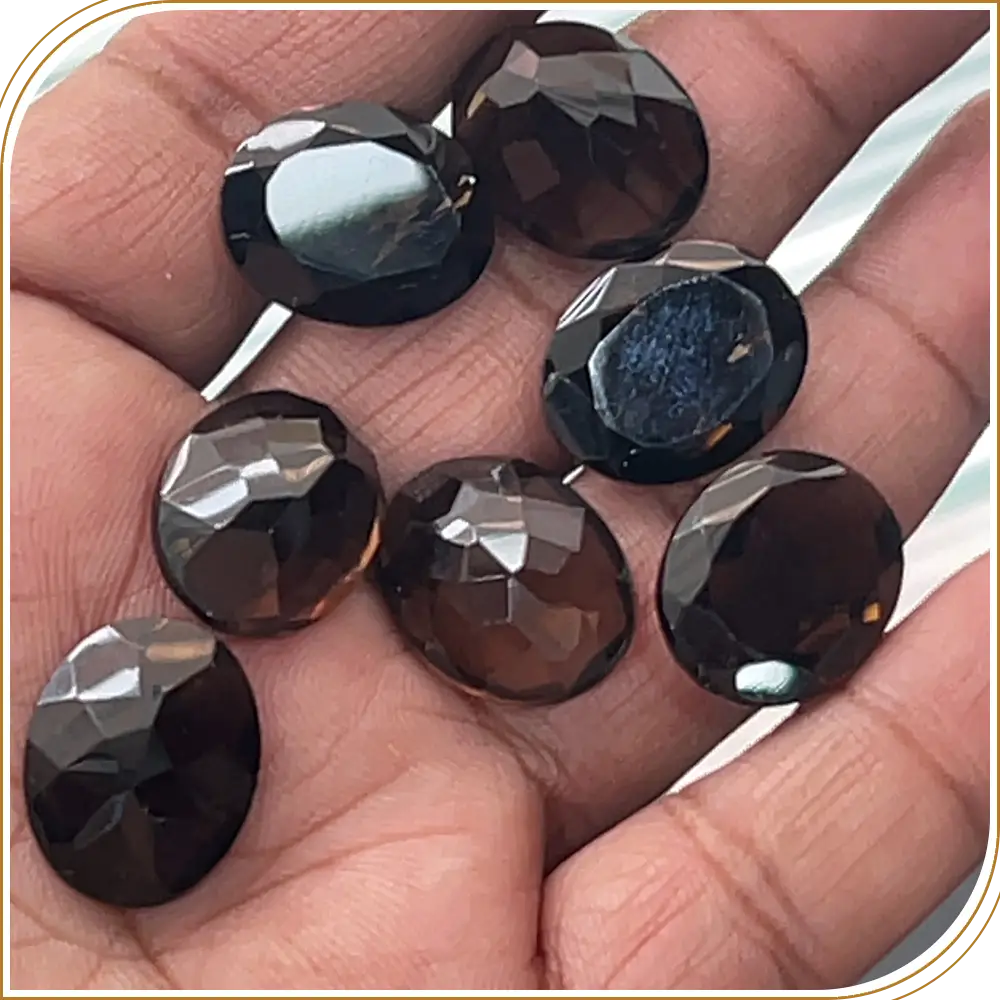 Natural Smokey Quartz Loose Gemstone Cut Stone Oval Shape 16x20mm