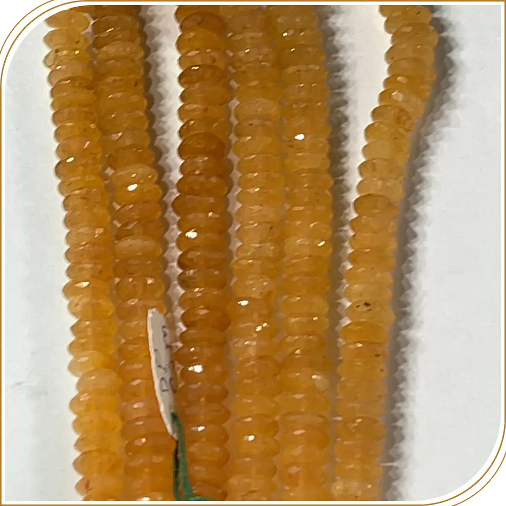 AAA Natural Yellow Aventurine German Cut Faceted Rondelle Beads Size 8 To 10mm 14 Inches Strand
