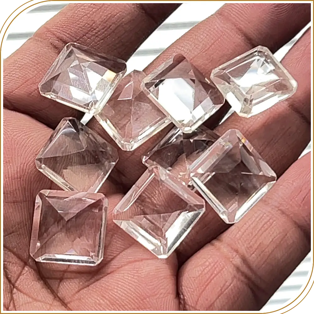 Natural Crystal Quartz Loose Gemstone Cut Stone Square Shape 10x10mm