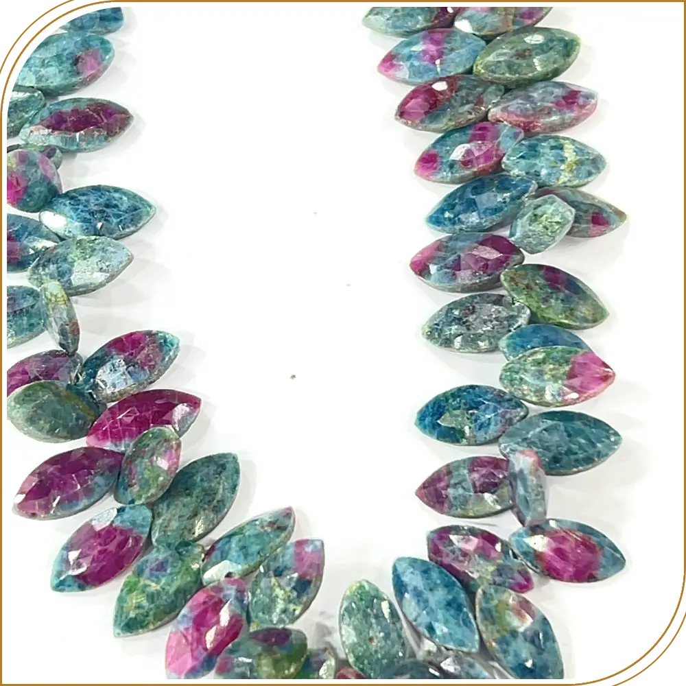 AAA Natural Ruby Kyanite Faceted Marquise Shape Briolette Beads Size 7x14mm Approx. 17 Inches Strand