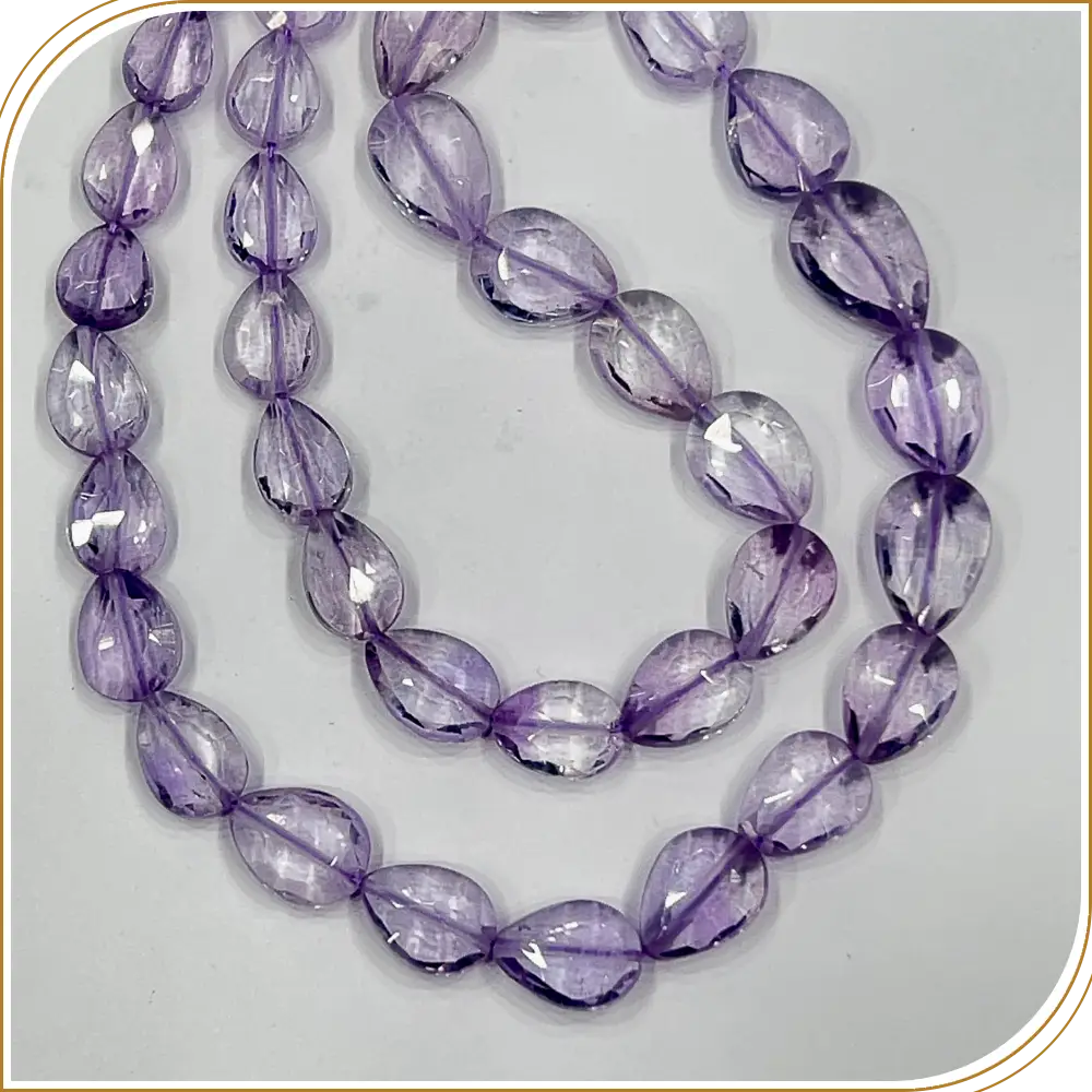 Natural Pink Amethyst Quartz Faceted Pear Drops Straight Drill 16 Inch Strand Beads Size 6x8 to 9x13mm for Jewelry Making Bulk Wholesale