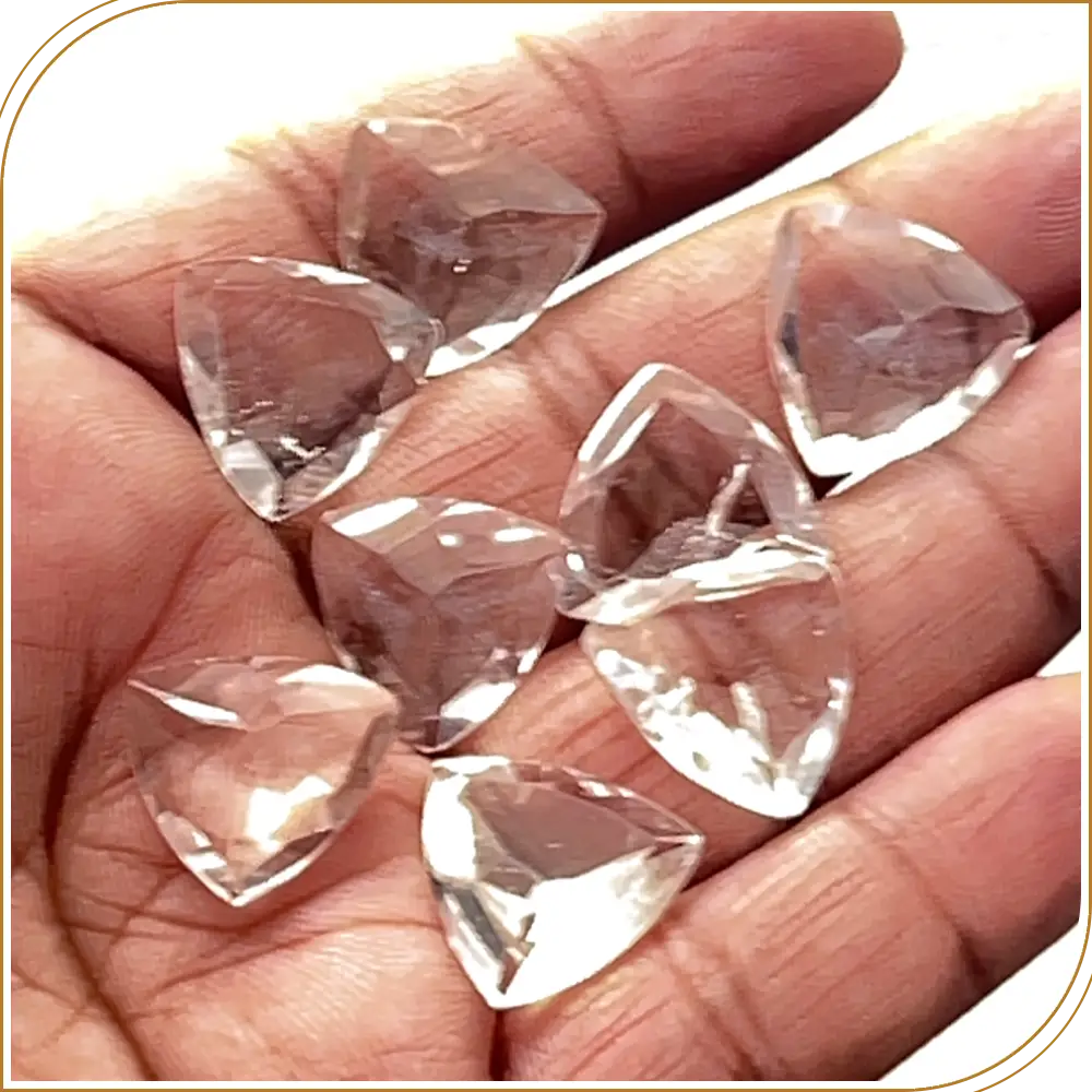 Natural Crystal Quartz Loose Gemstone Cut Stone Trillian Shape 18x18mm