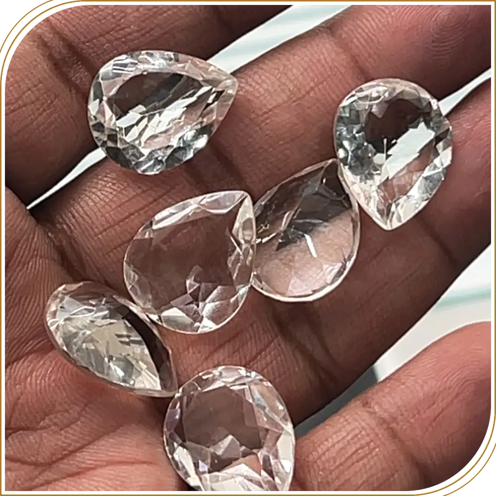 Natural Crystal Quartz Loose Gemstone Cut Stone Pear Shape 16x20mm