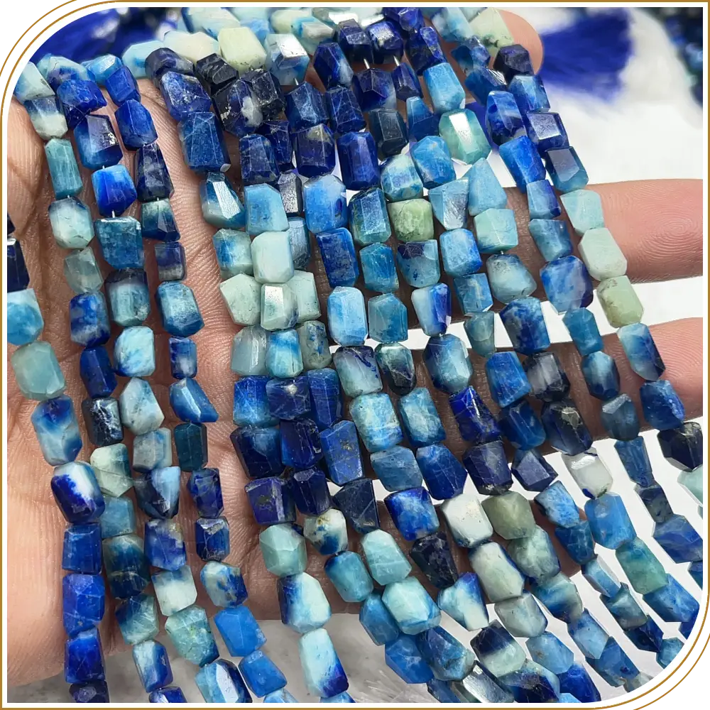 Natural Afganite Faceted Nuggets Beads Size 5-6mm 8 Inches Strand
