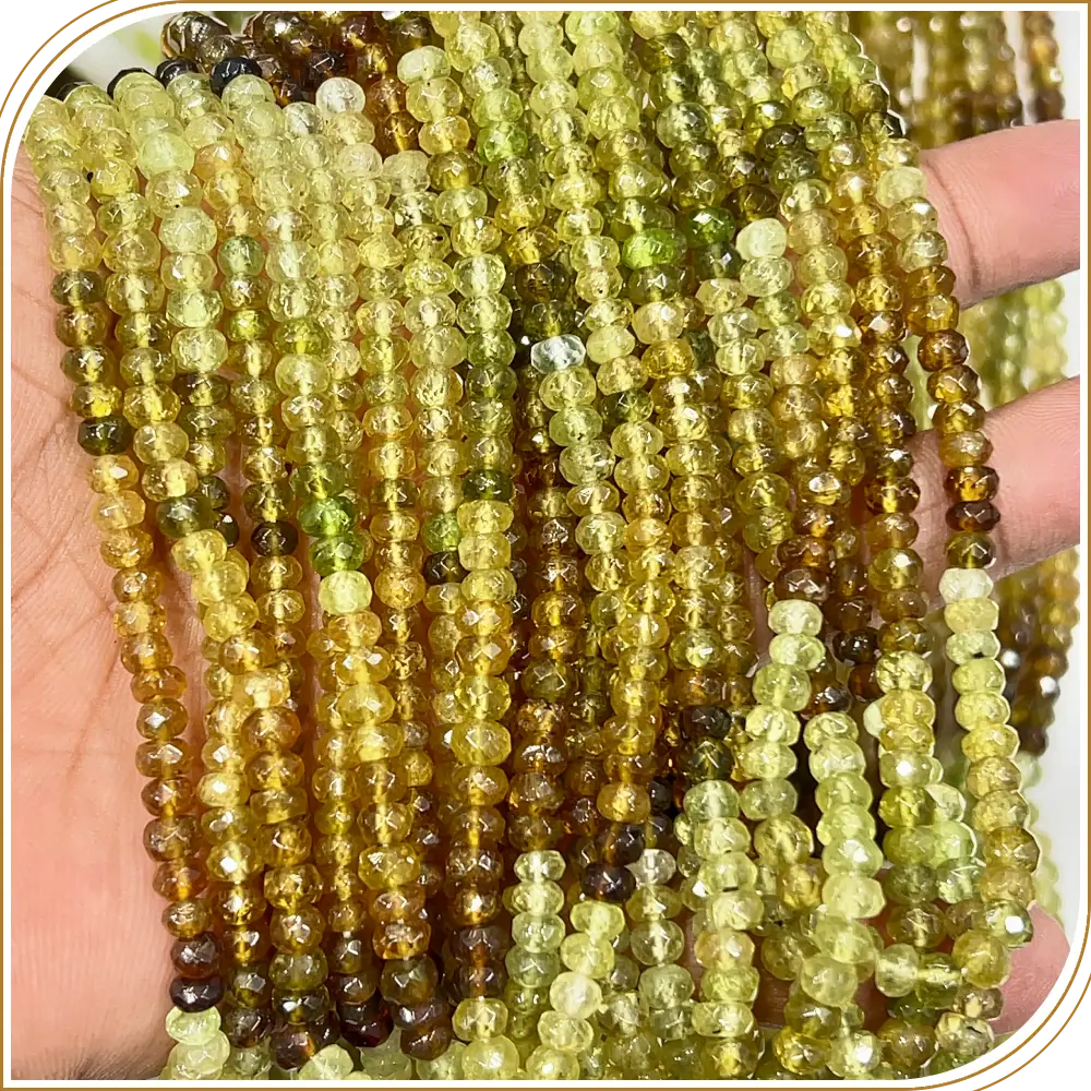 AAA Natural High Quality Natural Grossular Garnet Faceted Rondelle Beads Size 6-6.5mm Approx. 16 Inches Strand