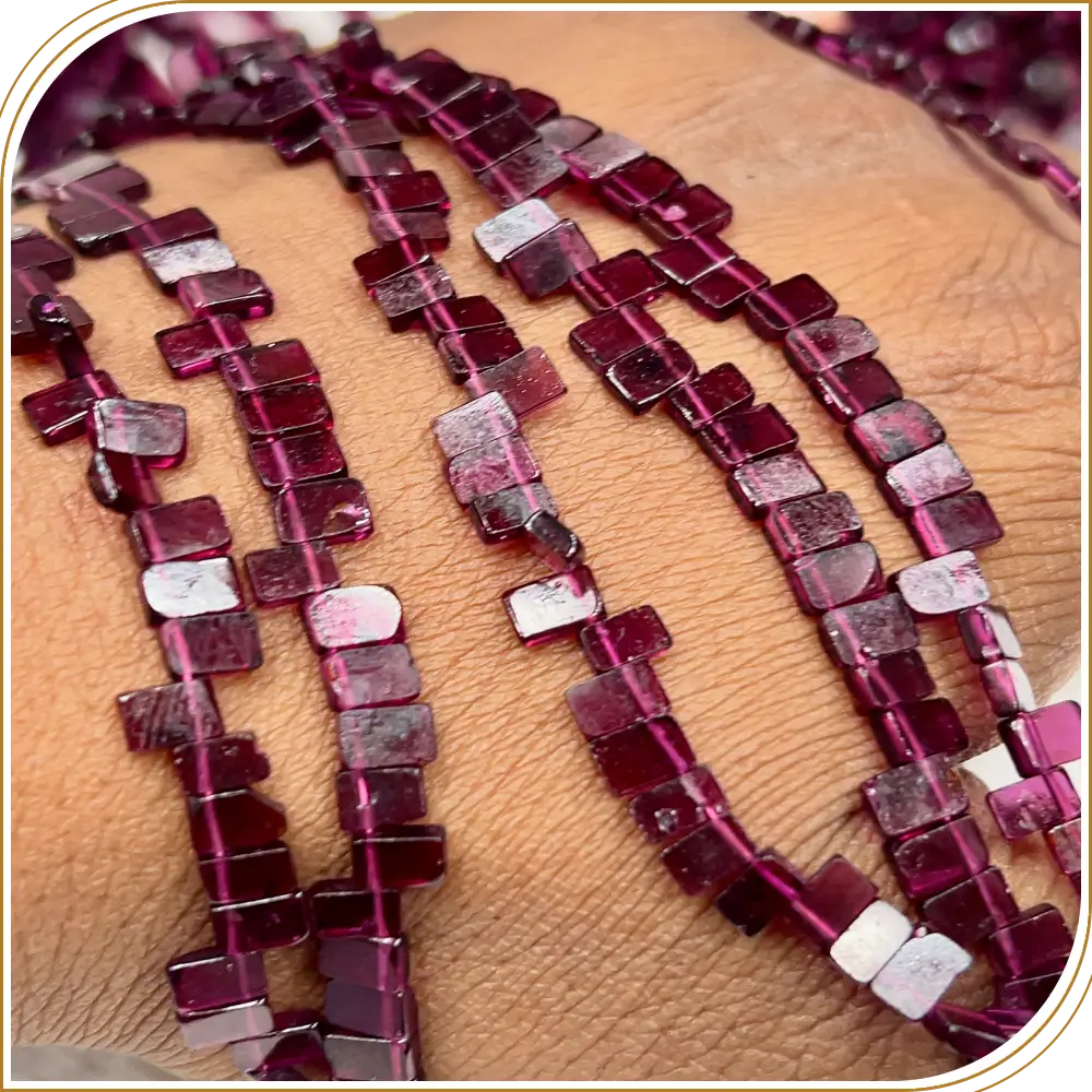AAA Quality Natural Red Garnet Flat Rectangular Shape Briolette Beads Size 3x5mm 15 Inches Strand