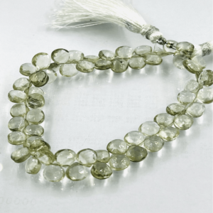 Aaa High Quality Natural Green Amethyst Quartz Faceted Heart Shape Briolettes Size 7- 8mm Approx Wholesale Price