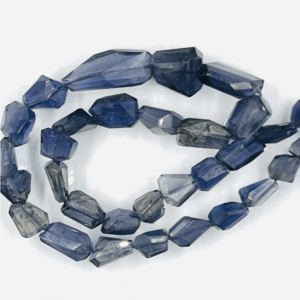 Blue Iolite Quartz Faceted Nuggets Beads