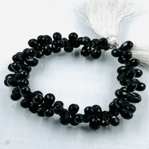 Aaa High Quality Natural Black Spinal Faceted Teardrops Shape Briolettes Size 7- 8mm Approx Wholesale Price