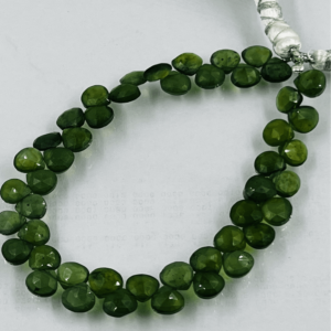 Aaa High Quality Natural Green Serpentine Faceted Heart Shape Briolettes Size 7- 8mm Approx Wholesale Price
