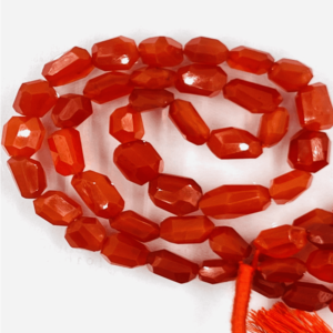 Red Carnelian Faceted Nuggets Beads