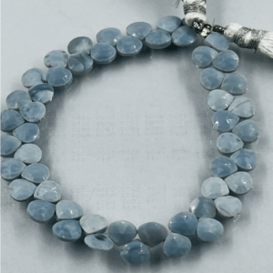 Aaa High Quality Natural Blue Opal Faceted Heart Shape Briolettes Size 7- 8mm Approx Wholesale Price