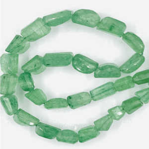 Green Strawberry Quartz Faceted Nuggets Beads