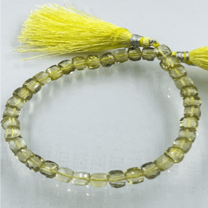 Lemon Quartz Gemstone Faceted Box Shape Heishi Beads