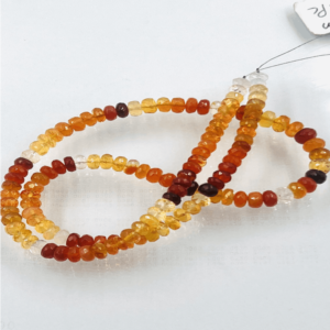 Mexican Fire Opal Faceted Rondelle Beads