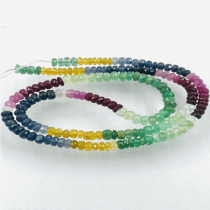 Multi Sapphire Faceted Rondelle Beads