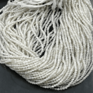 Wholesale Colorful High Quality Natural White Moonstone Faceted Rondelle Beads Size 2mm to 2:5mm Approx. 13 Inches Strand.