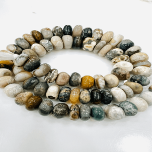 Certified High Quality Natural Ocean Jasper Smooth Rondelle Beads Size 8 to 12mm Approx 8 Inches Strand 100% Natural