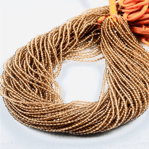 High Quality Natural Brandy Citrine Quartz Faceted Rondelle Beads Size 2mm to 2:5mm Approx. 13 Inches Strand.