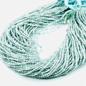 High Quality Natural Blue Apatite Faceted Rondelle Beads Size 2mm to 2:5mm Approx. 13 Inches Strand.