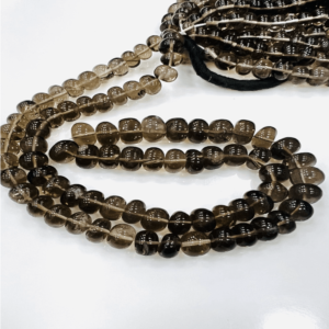 Bulk New Factory Sale Natural Smokey Quartz Smooth Rondelle Beads Size 8 to 10mm Approx 8 Inches Strand 100% Natural