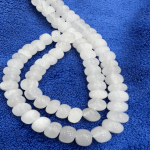 Wholesale Premium Quality Natural White Moonstone Smooth Rondelle Beads Size 8 to 10mm Approx 8 Inches Strand 100% Natural