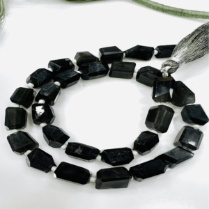 New Arrived Bulk Natural Black Spinal Faceted Nuggets Beads Size 12x16mm Approx 14 Inches Strand 100% Natural