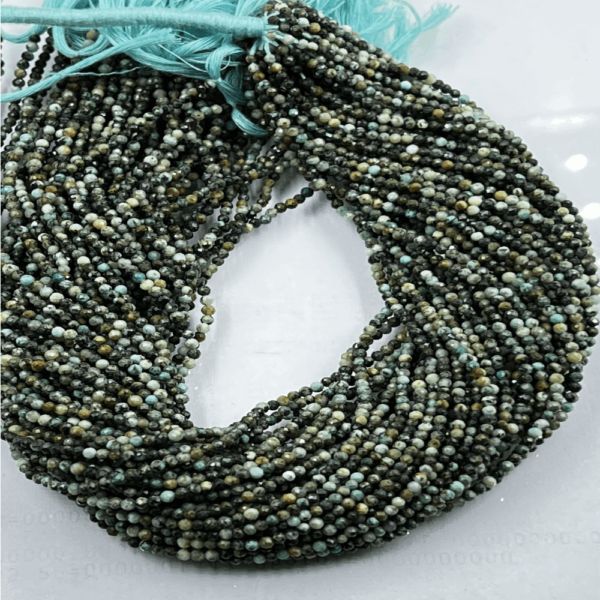 Cheap Price High Quality Natural Chrysocolla Faceted Rondelle Beads Size 2mm to 2:5mm Approx. 13 Inches Strand.