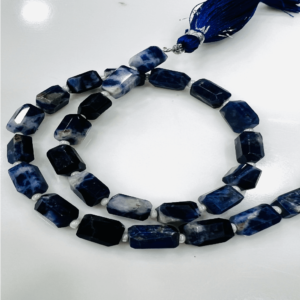 Premium Quality Natural Blue Sodalite Faceted Nuggets Beads Size 12x16mm Approx 14 Inches Strand 100% Natural
