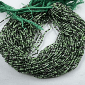 Bracelet Necklace High Quality Natural Ruby Zoisite Faceted Rondelle Beads Size 2mm to 2:5mm Approx. 13 Inches Strand.