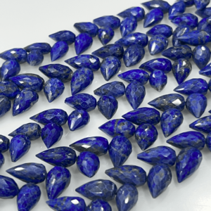 Fast Shipping 8 Inches High Quality Lapis Lazuli Faceted Briolette Tear Drops Size 7x 9 to 7x10mm Approx. Wholesale Price