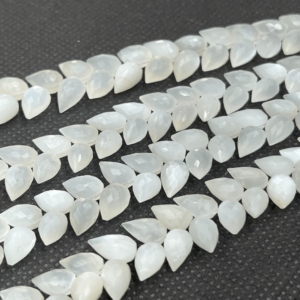 New Design 8 Inches High Quality White Moonstone Faceted Briolette Tear Drops Size 7x 9 to 7x10mm Approx. Wholesale Price
